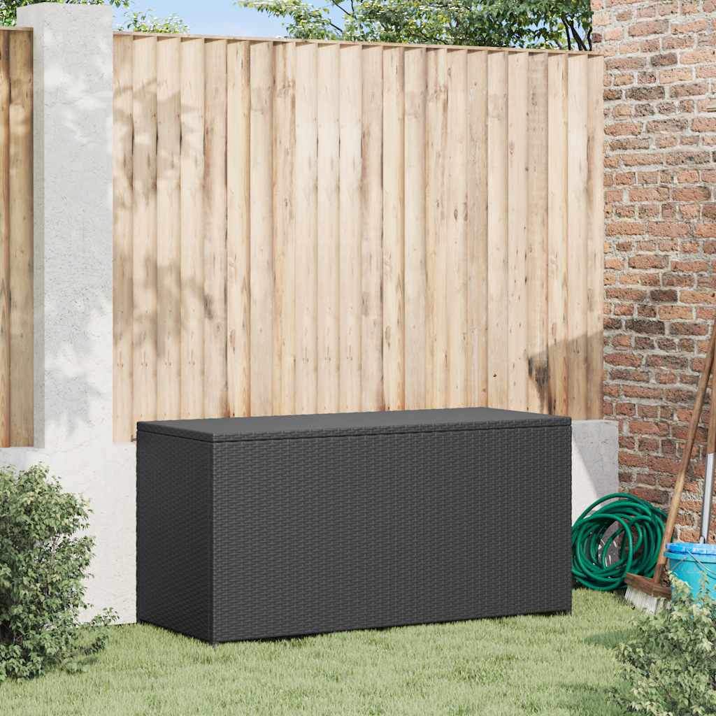 Baule da Giardino Nero 120x50x60 cm in Polyrattan