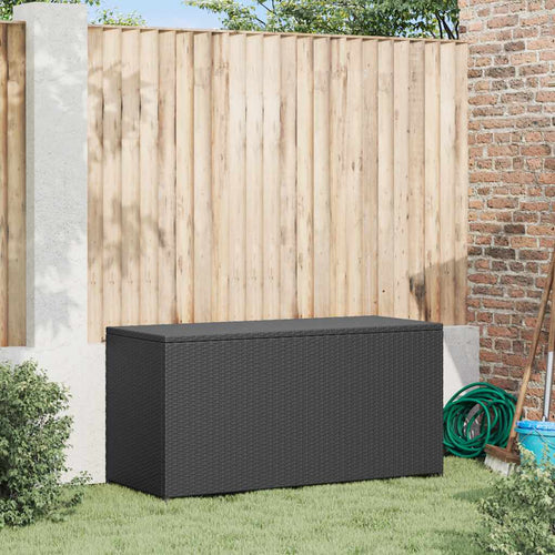 Baule da Giardino Nero 120x50x60 cm in Polyrattan