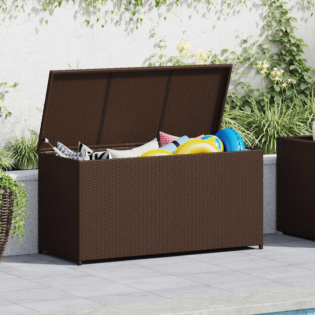 Baule da Giardino Marrone 120x50x60 cm in Polyrattan