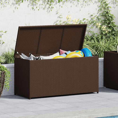 Baule da Giardino Marrone 120x50x60 cm in Polyrattan
