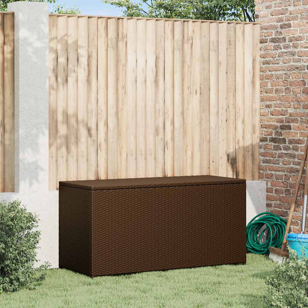 Baule da Giardino Marrone 120x50x60 cm in Polyrattan