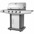Griglia Barbecue a Gas Argento Acciaio con Tubo Metallico