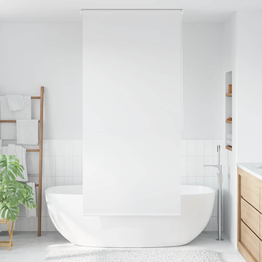 Tenda a Rullo per Doccia 100x240 cm Bianco