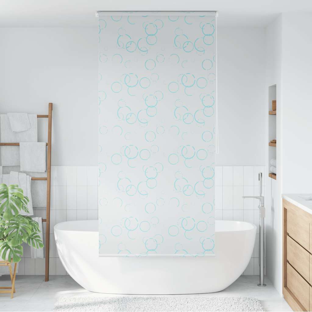 Tenda a Rullo per Doccia 100x240 cm con Motivo a Bolle