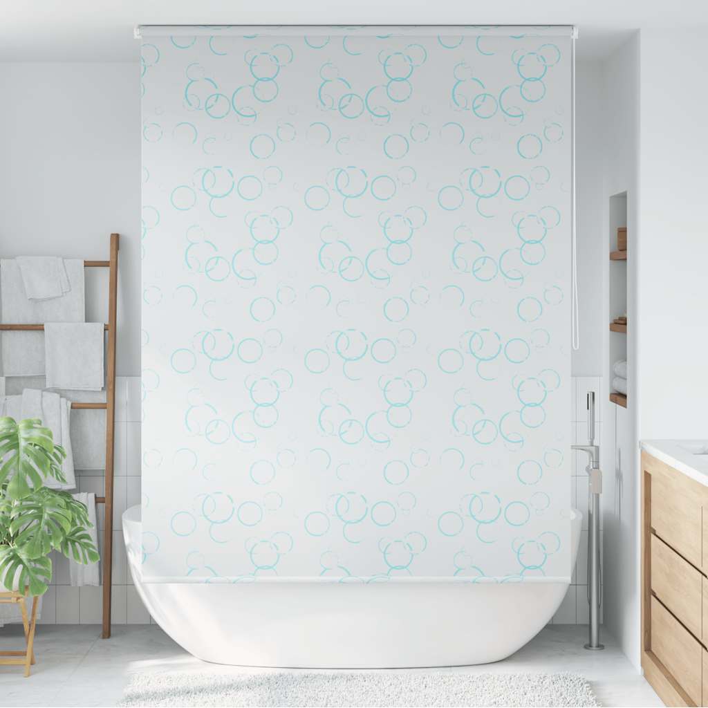Tenda a Rullo per Doccia 140x240 cm con Motivo a Bolle
