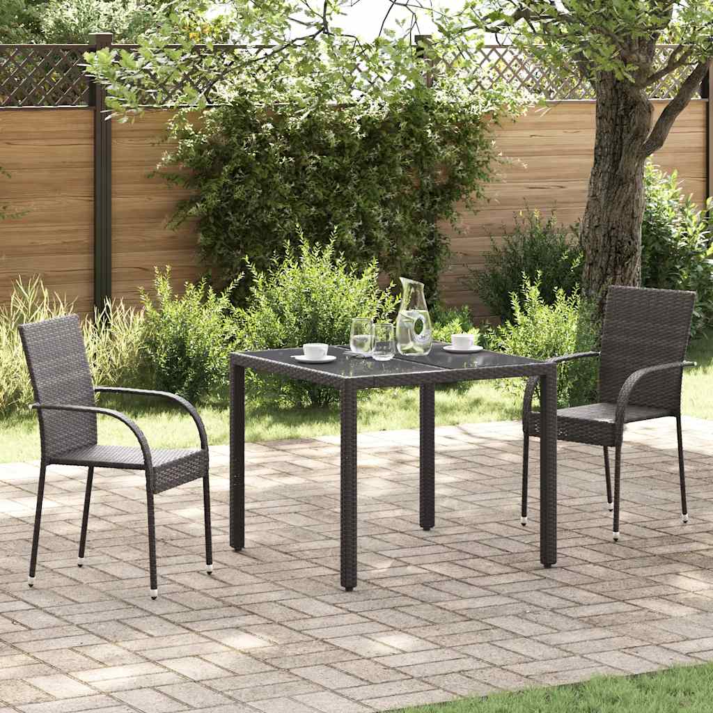 Sedie da Esterno Impilabili 2 pz in Polyrattan Marrone