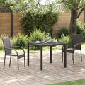Sedie da Esterno Impilabili 2 pz in Polyrattan Marrone