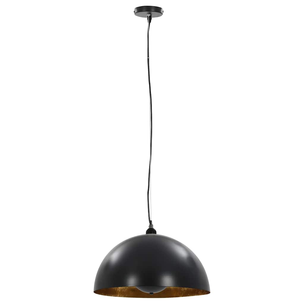 Lampadari 2 pz Nero e Oro Semi-Sferici 40 cm E27