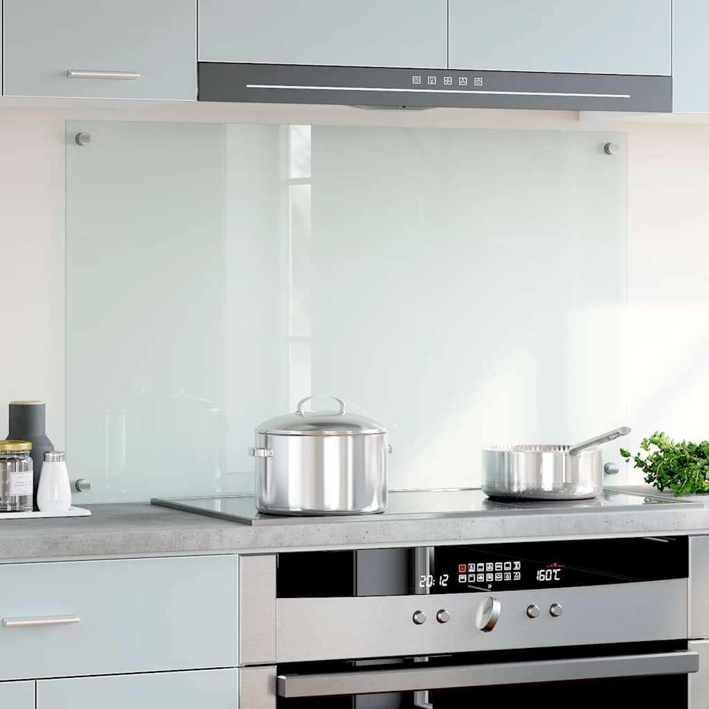Paraschizzi per Cucina Trasparente 100x60 cm in Vetro Temperato