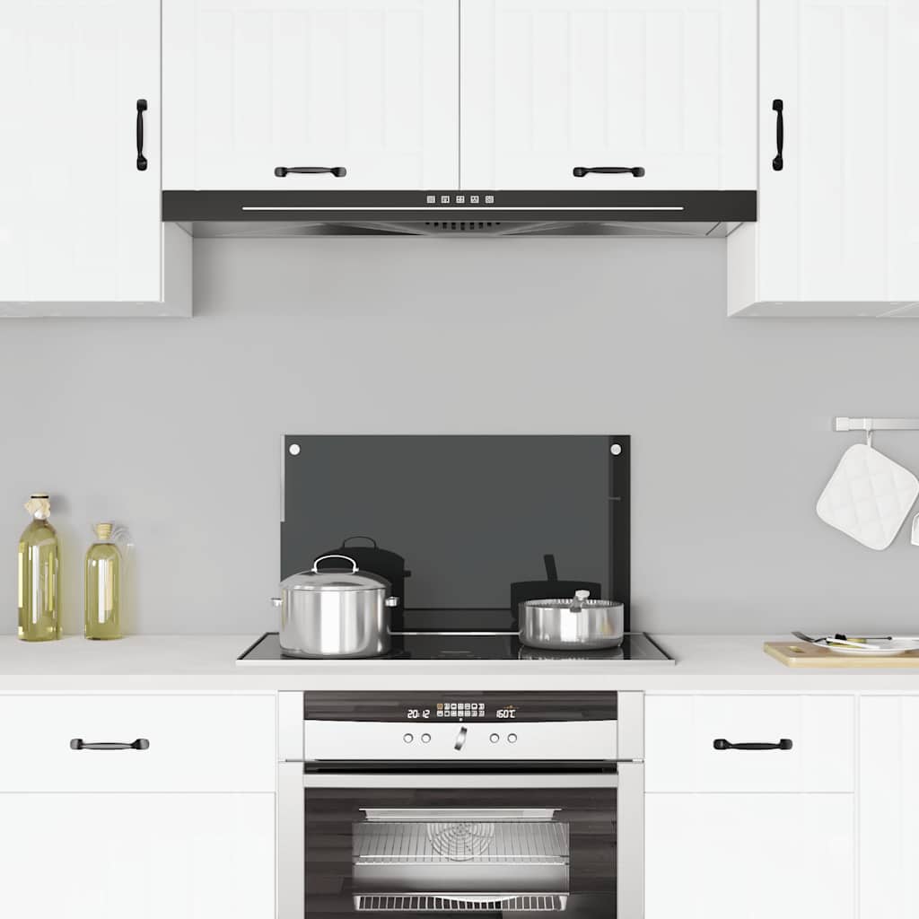 Paraschizzi per Cucina Nero 70x40 cm in Vetro Temperato