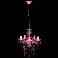 Lampadario in Cristallo 5 Lampadine Rosa
