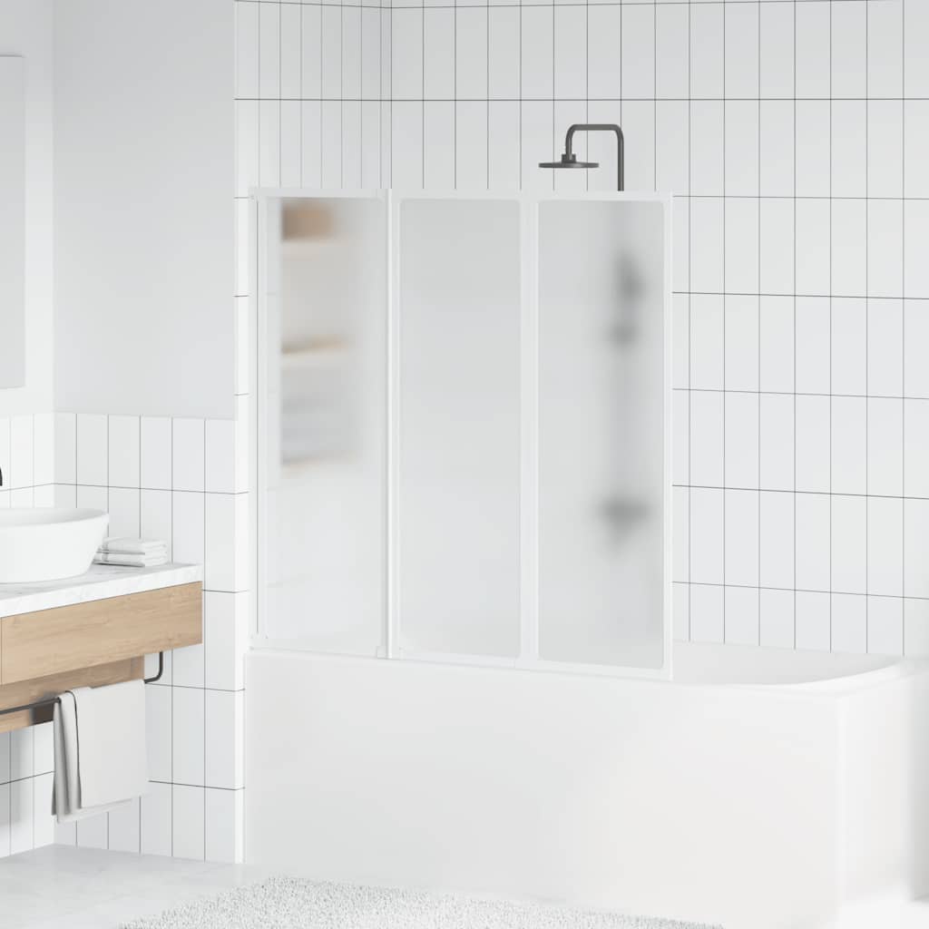 Parete per Doccia e Vasca Bagno 117x120cm 3 Pannelli Pieghevole