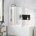Parete per Doccia e Vasca Bagno 117x120cm 3 Pannelli Pieghevole