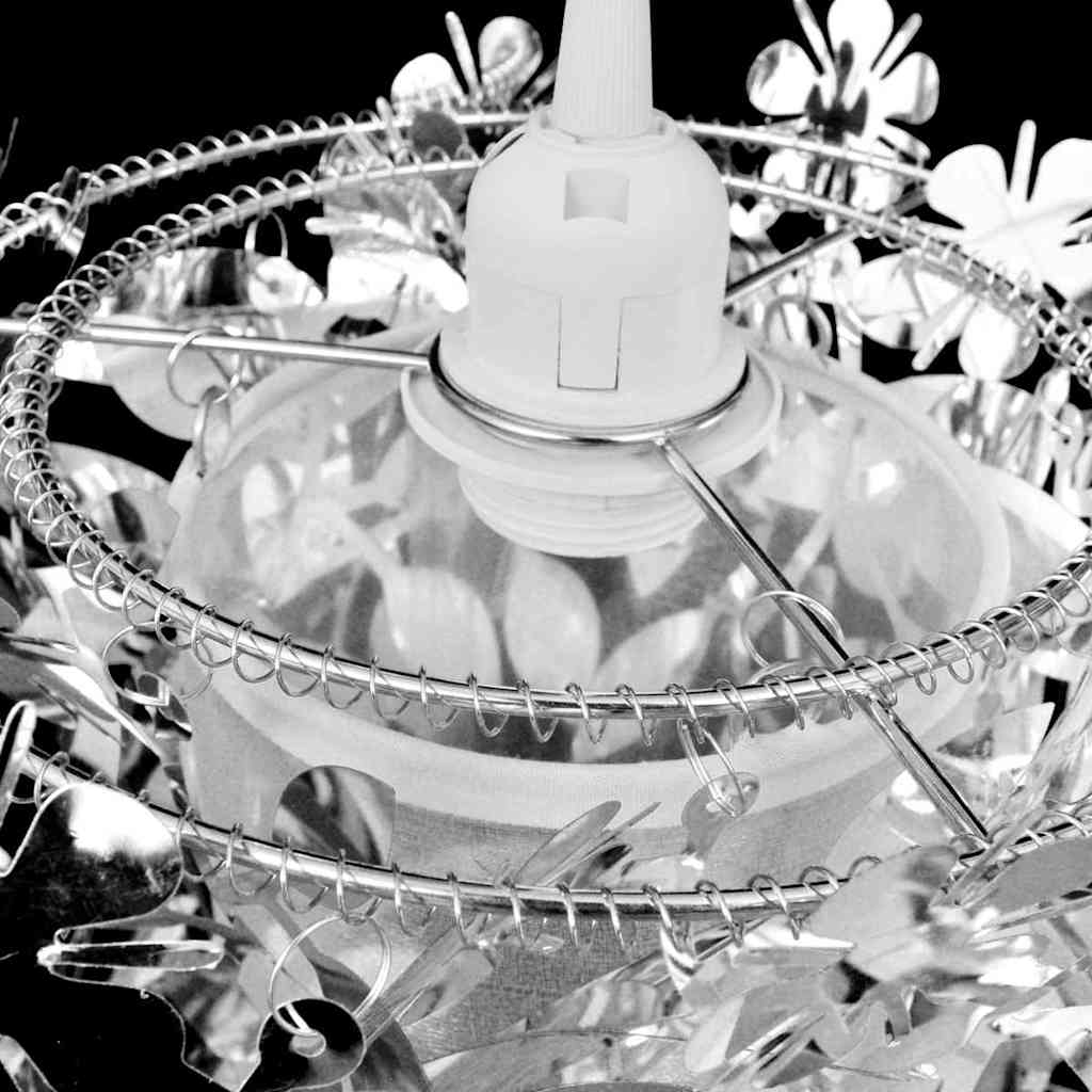 Lampadario da Soffitto Foglie e Paillette 21,5 x 30 cm Argento