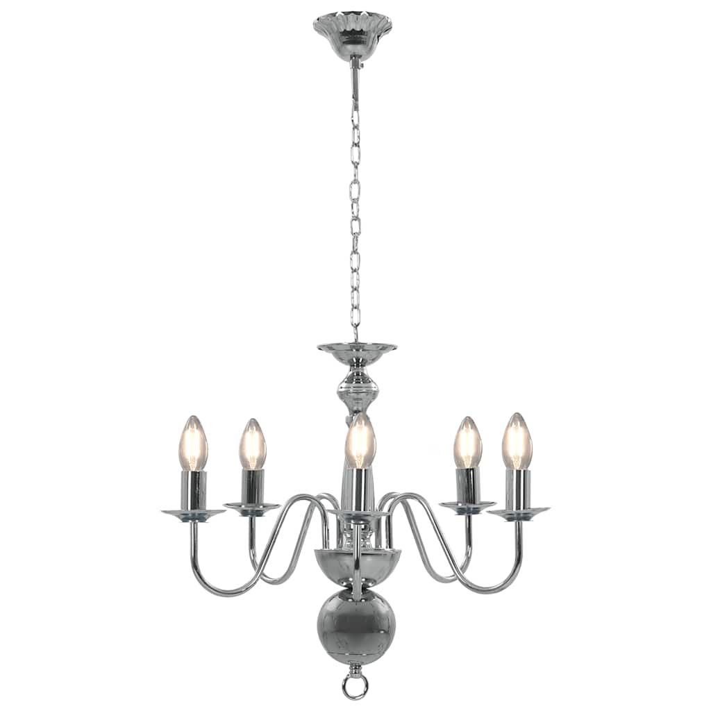Lampadario Argento 5 Lampadine Attacco E14