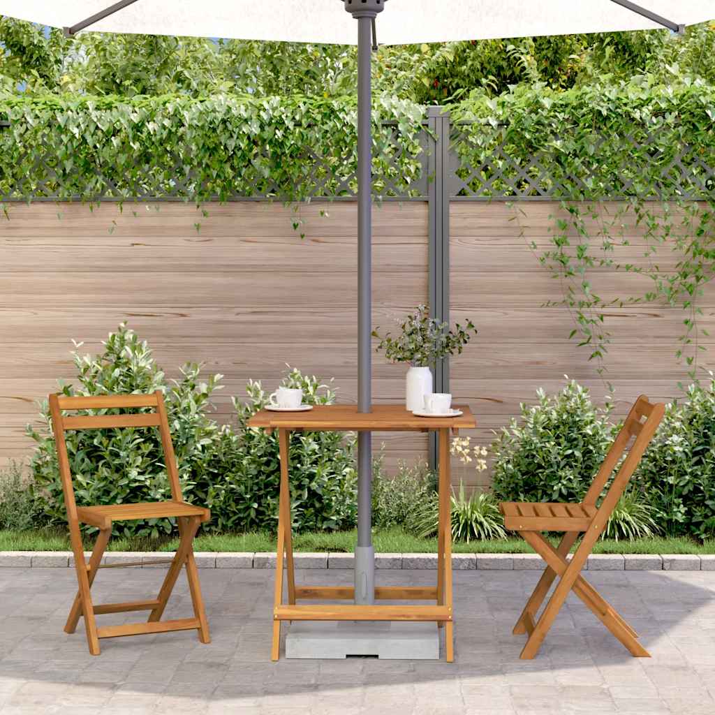Tavolo da Giardino Pieghevole 70x70x75 cm in Massello d'Acacia