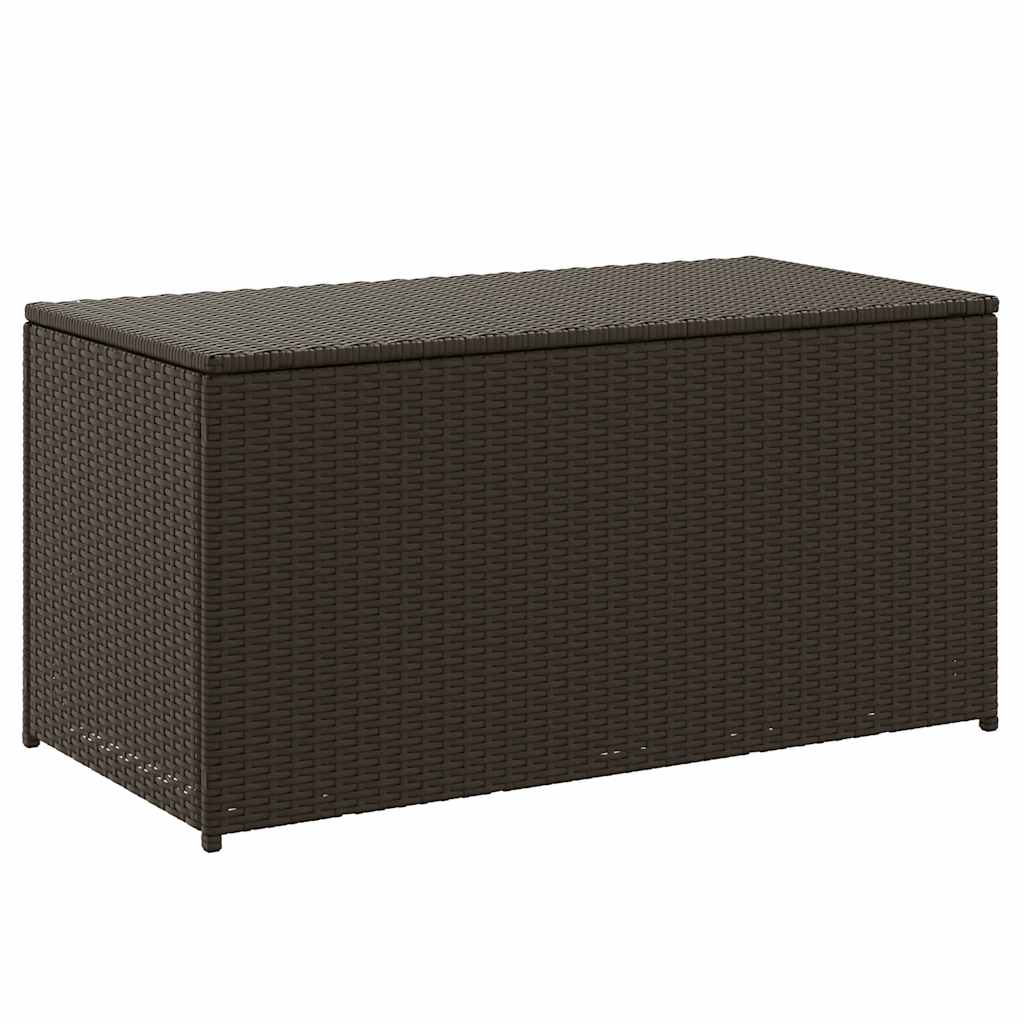 Baule da Giardino in Polyrattan 100x50x50 cm Marrone