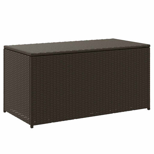 Baule da Giardino in Polyrattan 100x50x50 cm Marrone