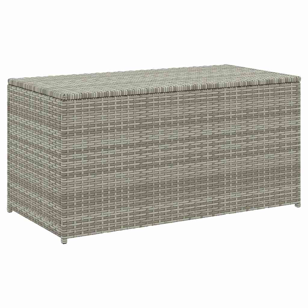 Baule da Giardino in Polyrattan 100x50x50 cm Grigio