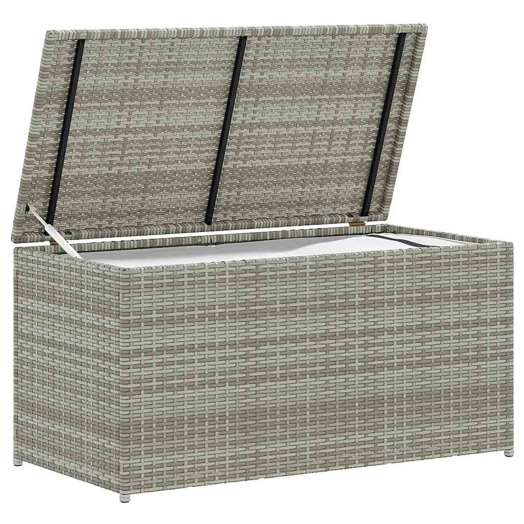 Baule da Giardino in Polyrattan 100x50x50 cm Grigio