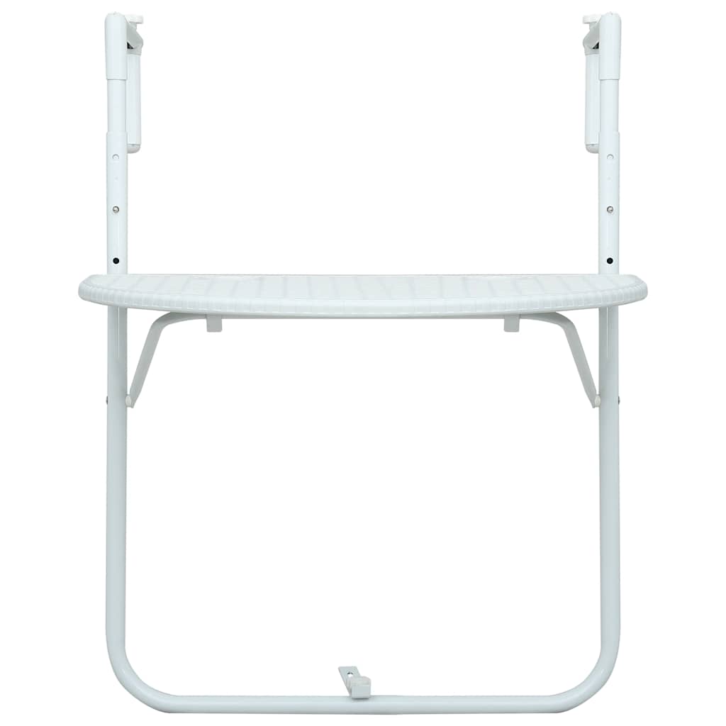 Tavolo da Balcone Pensile Bianco 60x64x83,5cm Plastica Rattan