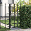 Cancello per recinzione BOXTEL porta singola con punta in acciaio 1x1,75 m Nero