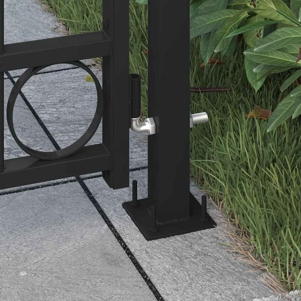 Cancello per recinzione ASSEN con parte superiore ad arco in acciaio 89x200 cm Nero