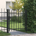 Cancello per recinzione BOXTEL porta singola con parte superiore ad arco in acciaio 1x1 m Nero
