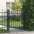 Cancello per recinzione BOXTEL porta singola con punta in acciaio 1x1 m Nero