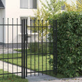 Cancello per recinzione BOXTEL porta singola con punta in acciaio 1x1,5 m Nero