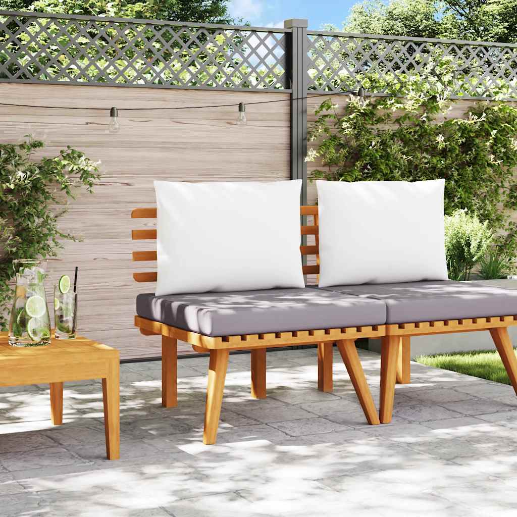 Sedia da Giardino con Cuscini in Legno Massello di Acacia
