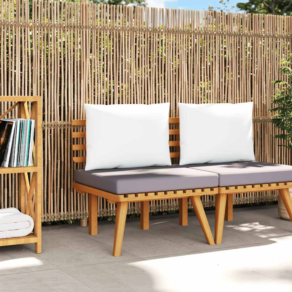 Sedia da Giardino con Cuscini in Legno Massello di Acacia