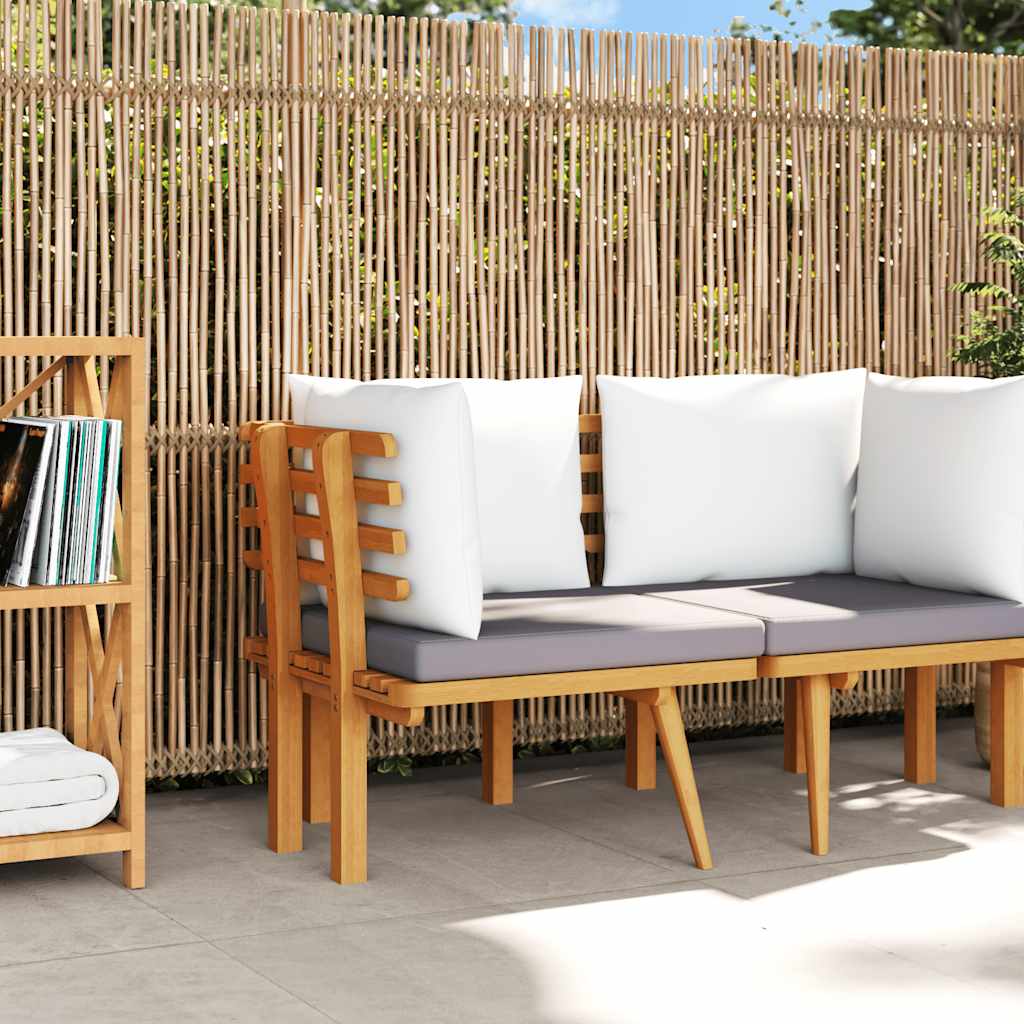Divano Angolare da Giardino con Cuscini in Legno d'Acacia