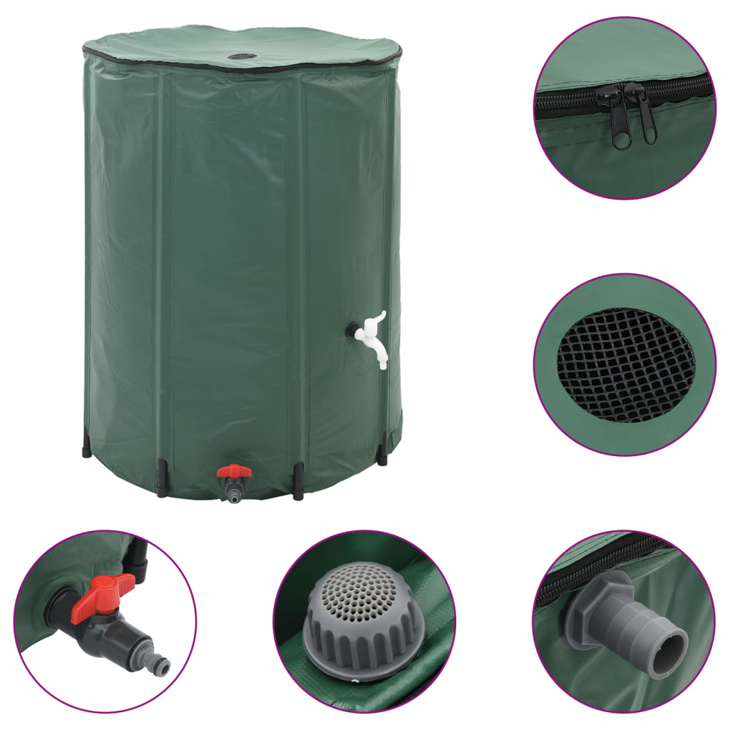 Serbatoio per Acqua Piovana Pieghevole con Rubinetto 1350 L