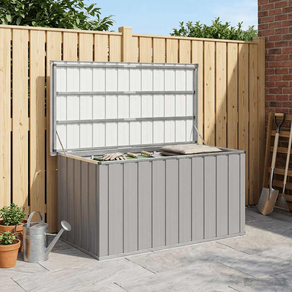 Baule da Giardino Grigio 129x67x65 cm