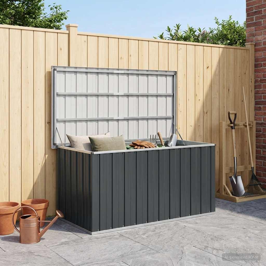 Baule da Giardino Antracite 129x67x65 cm