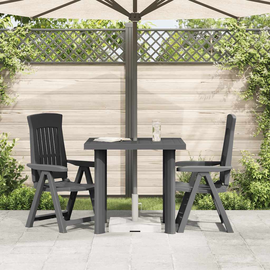 Tavolo da Giardino Antracite 80x75x72 cm in Plastica