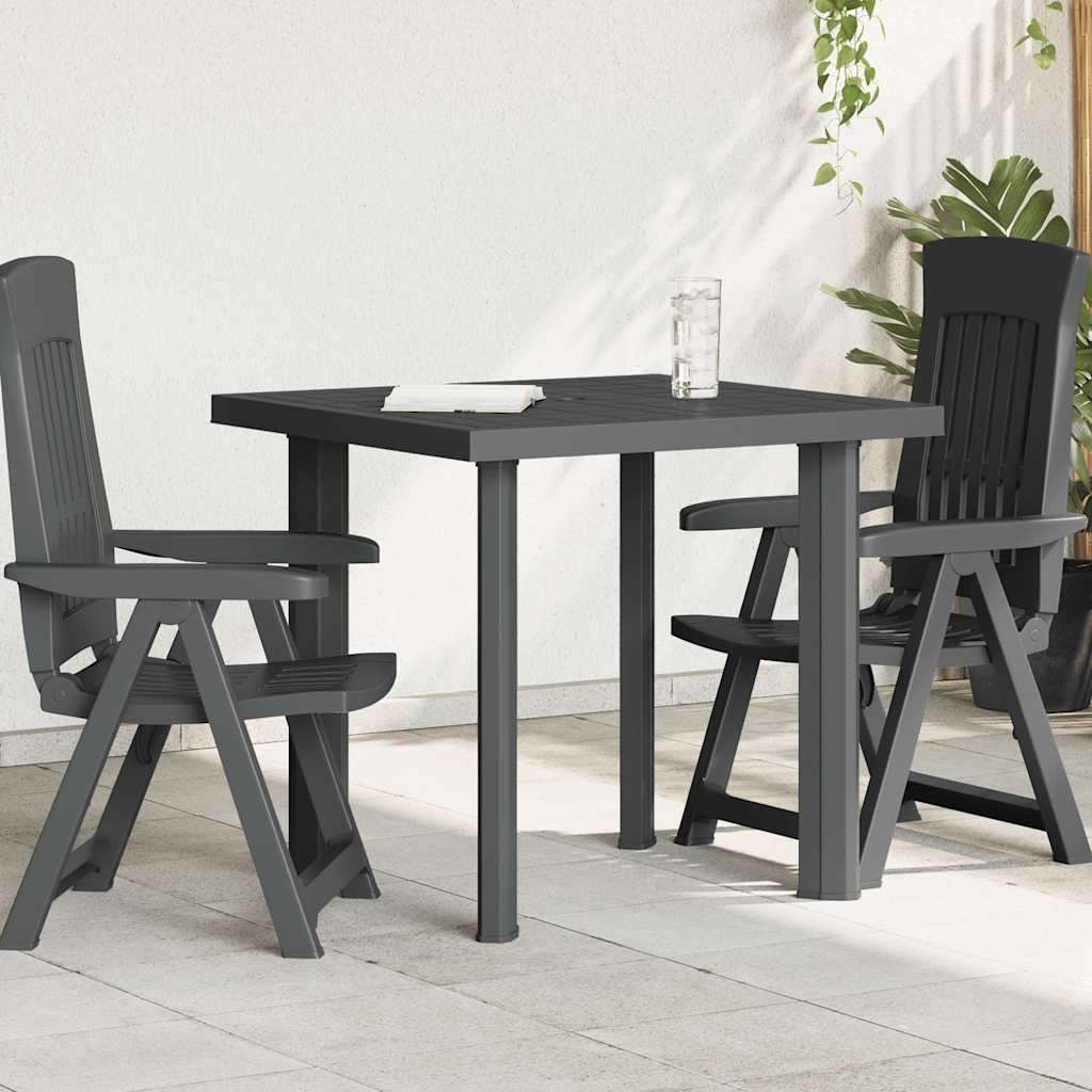 Tavolo da Giardino Antracite 80x75x72 cm in Plastica