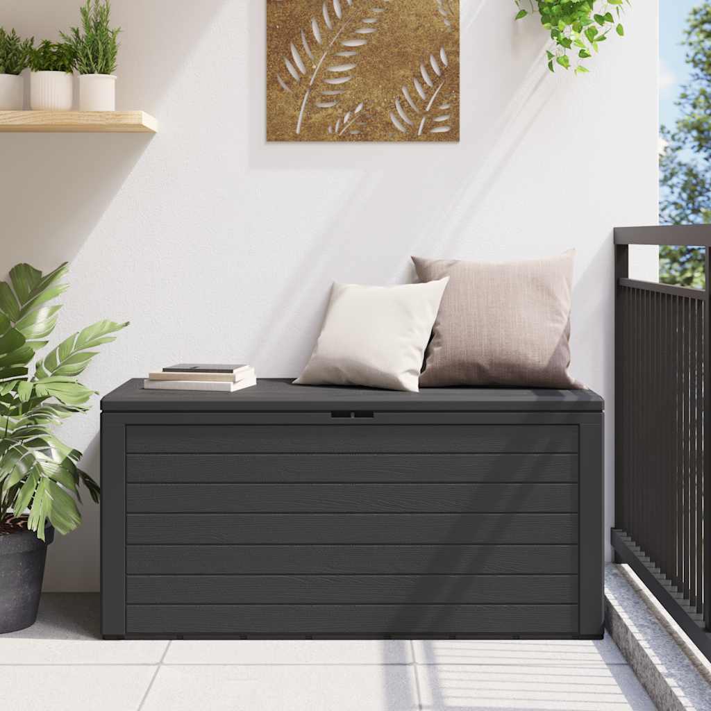 Baule da Giardino Antracite 116x44x55 cm