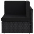 Divano ad Angolo Modulare in Polyrattan Nero