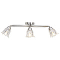 Lampadario con Paralumi in Vetro per 3 Lampadine E14 Tulipano
