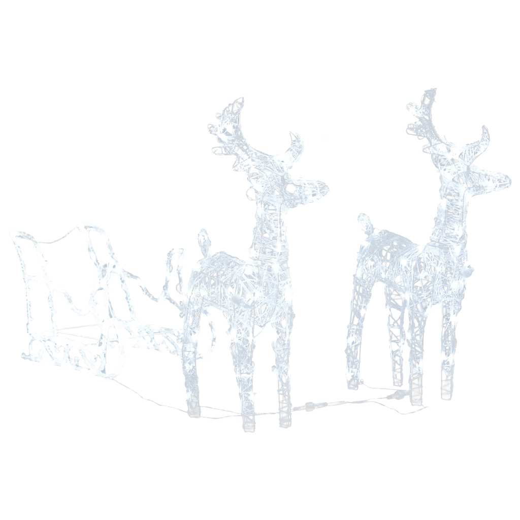Decorazione Natalizia Renne e Slitta 160 LED 130 cm in Acrilico