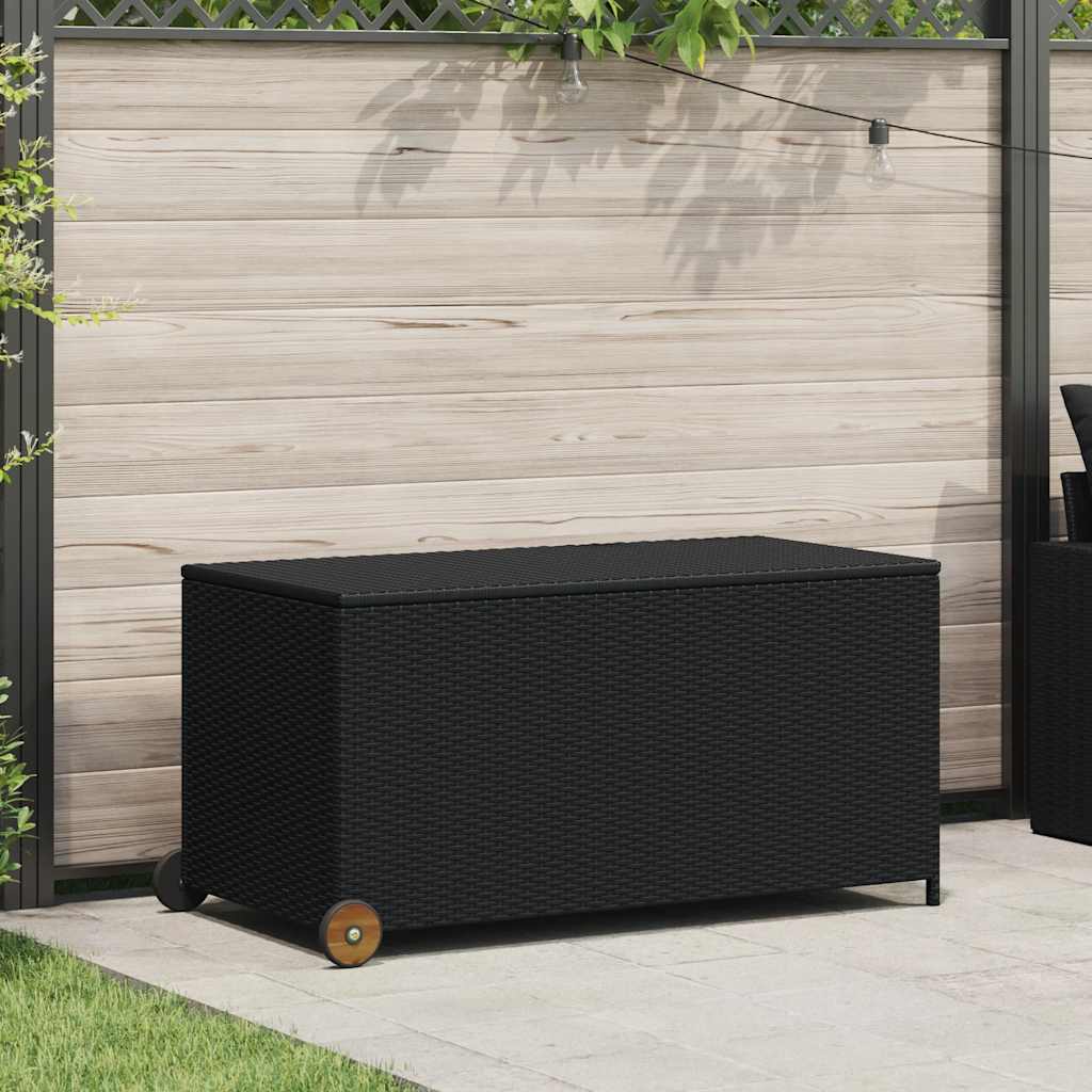 Contenitore da Giardino Nero 120x65x61 cm in Polyrattan