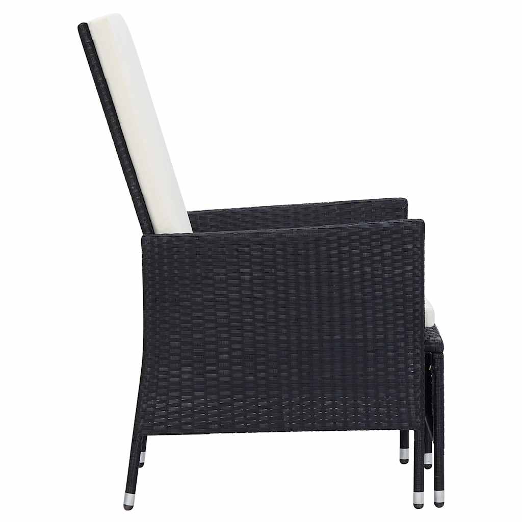 Set Divani da Giardino 2 pz con Cuscini in Polyrattan Nero