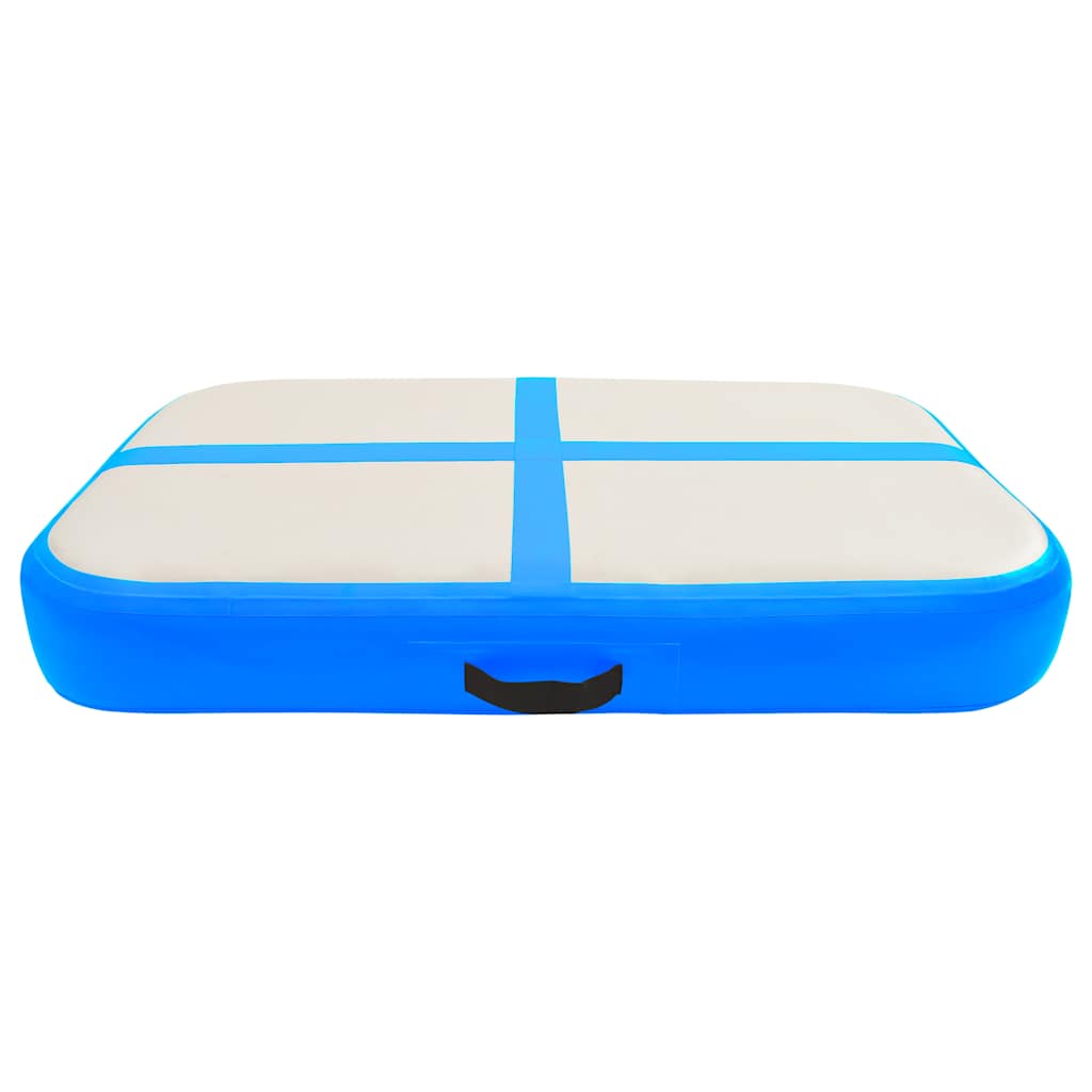 Tappetino Ginnastica Gonfiabile con Pompa 60x100x15 cm PVC Blu