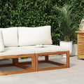 Divano Centrale Modulare Cuscini Bianco Crema Massello Acacia