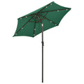 Ombrellone da Giardino con Luci LED Verde 200x211 cm Alluminio