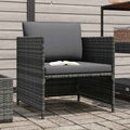 Divano da Giardino con Cuscini Grigio in Polyrattan