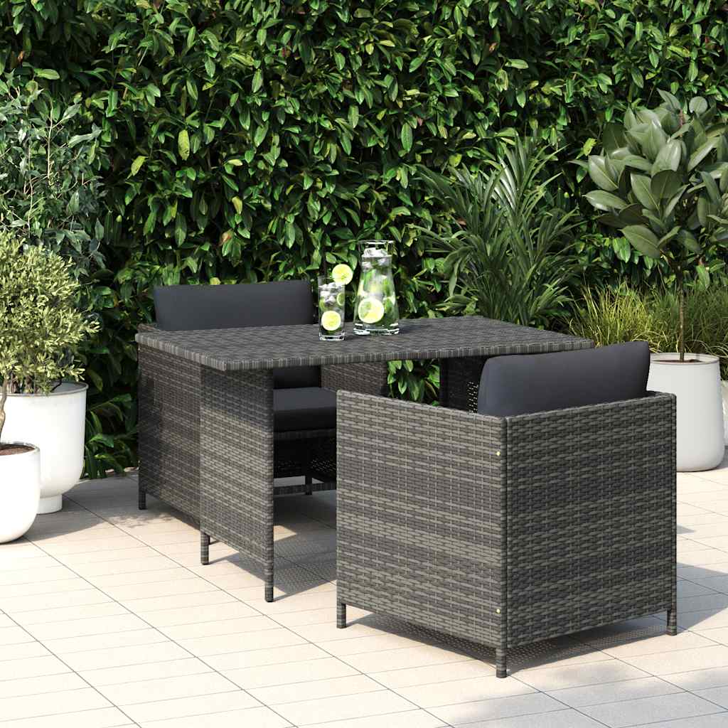 Tavolo da Pranzo da Giardino Grigio 110x70x65 cm in Polyrattan