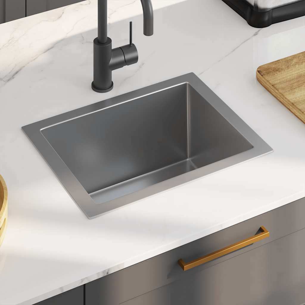 Lavello da Cucina Lavorato a Mano in Acciaio Inox